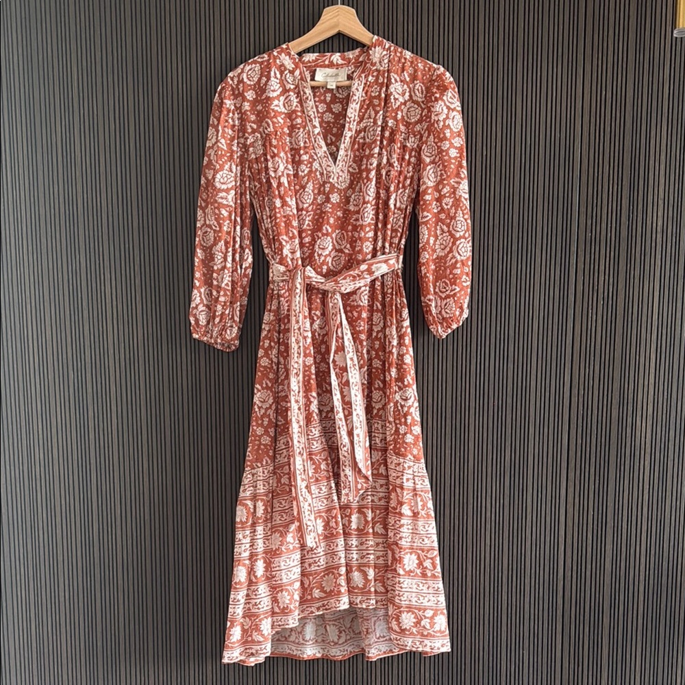 Cleobella Elegant Rust Patterned Dress